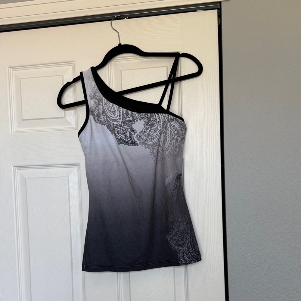 Women's Prana One-Shoulder Ombre Paisley Tank Top - Black/Gray